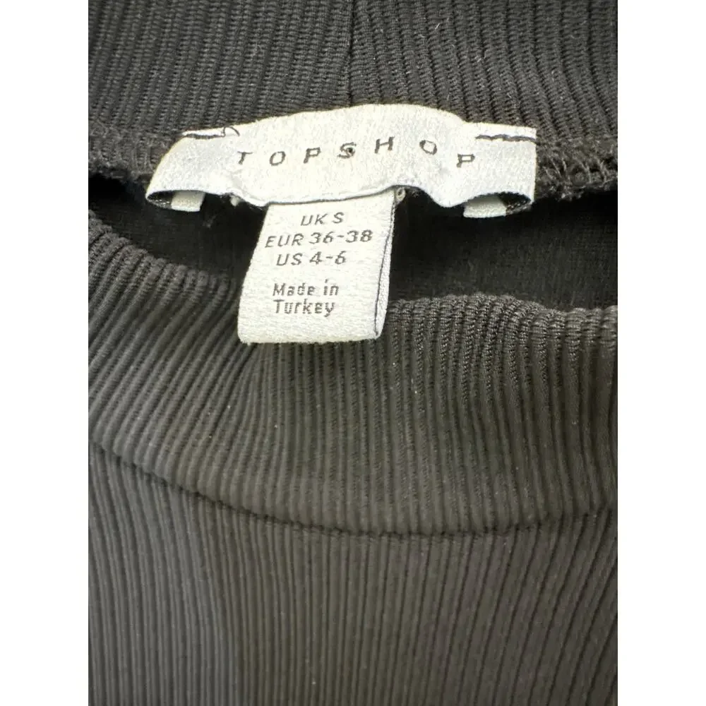 Topshop Black Ribbed Turtleneck Blouse - Picture 4 of 9